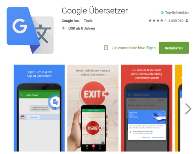 Google Übersetzer App